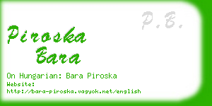 piroska bara business card